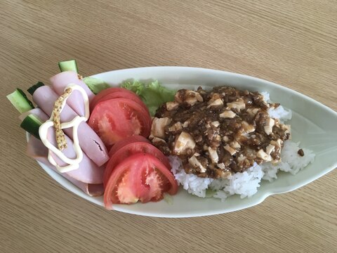 料理の達人が作る麻婆豆腐の丼ぶり